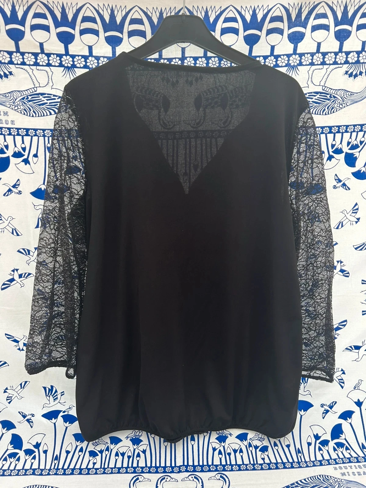 Blusa XL/42 Gémo preta manga 3/4 feminina em muito bom estado – photo 3